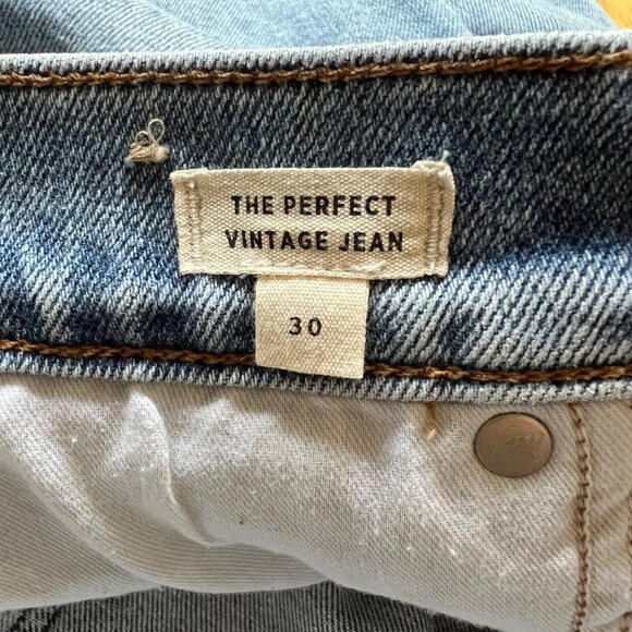 Madewell Size 30 Light Wash Blue High Rise Knee Rip The Perfect Vintage Jeans - Picture 4 of 14